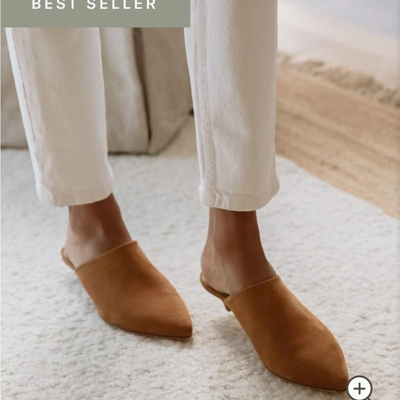 Jenni Kayne Shoes - Jenni Kayne Walnut Color Oiled Leather Kitten Heeled Mules